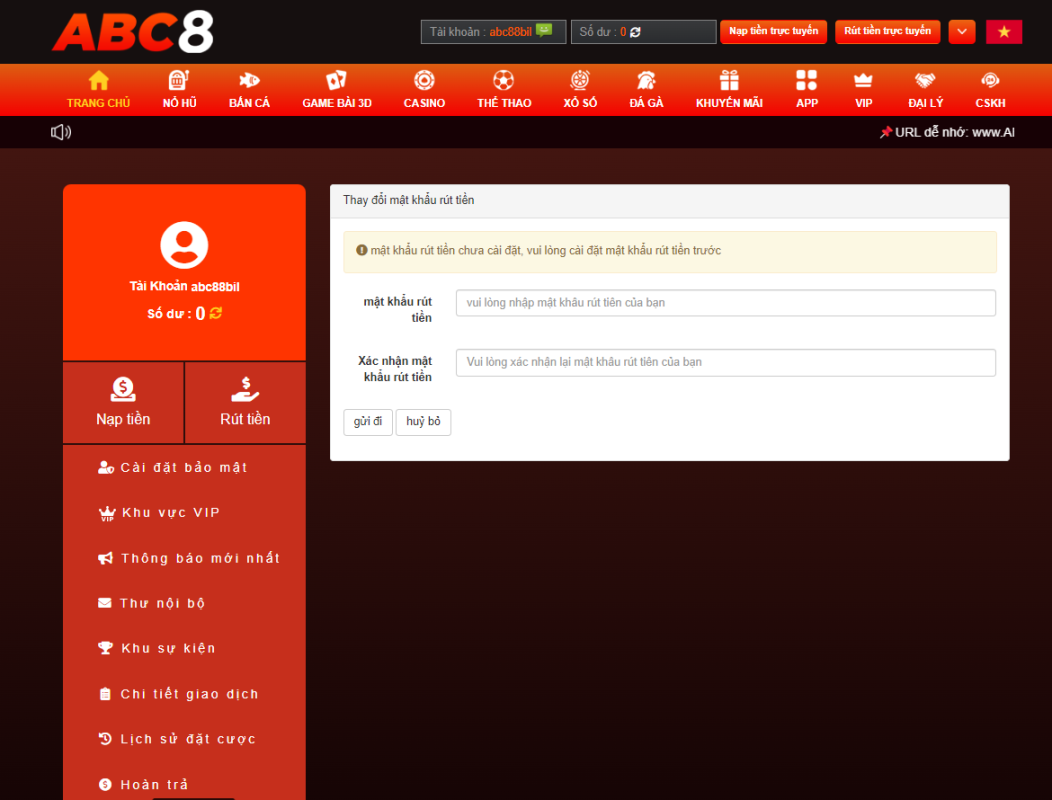 Hướng dẫn chi tiết quy trình rút tiền ABC8 nhanh chóng và an toàn